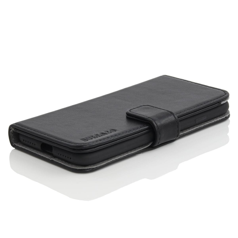 iPhone 7 Plus/8 Plus Handy Hülle Tasche Flip Case Kredit Karten Fach Geldklammer Leder Handy Schutzhülle Unsichtbar Magnet Verschluss Standfunktion,Schwarz 